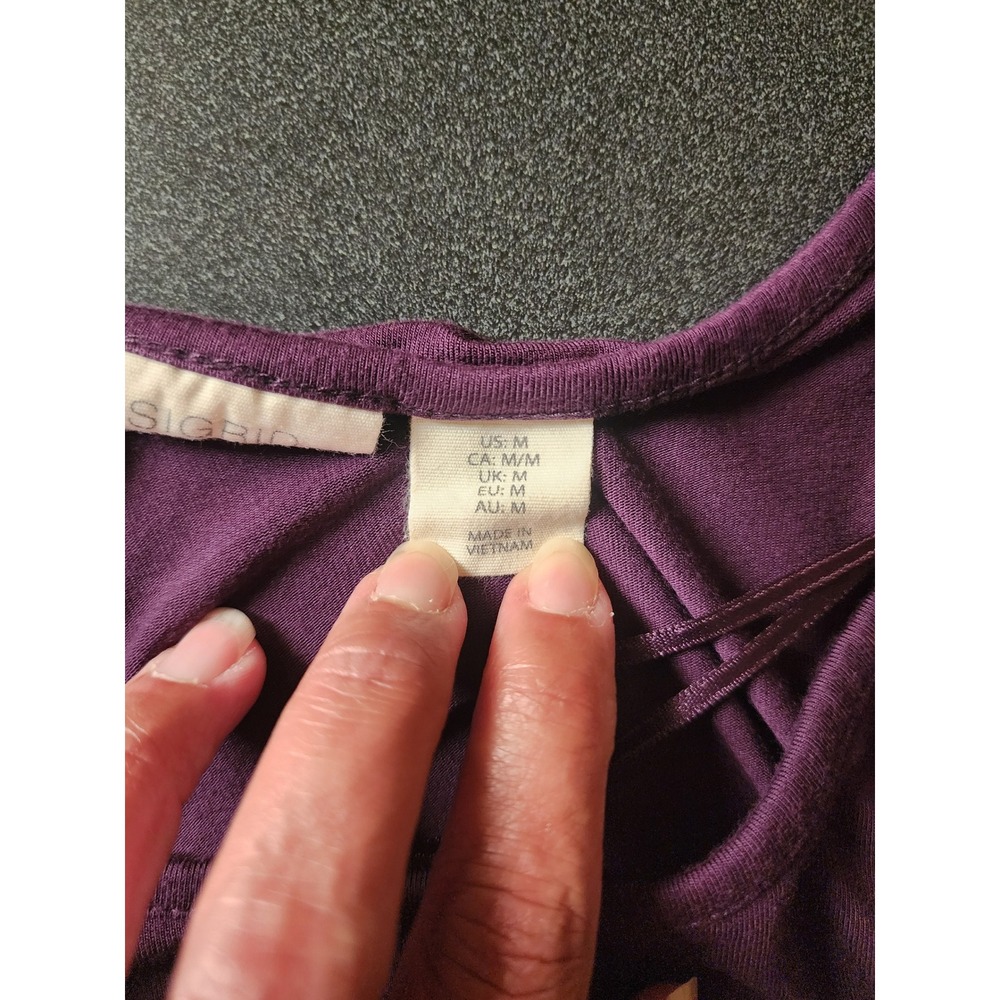Vintage Sigrid Olsen Purple Rayon Midi Dress - 90s Whimsigoth Cottagecore Medium - Picture 5 of 8